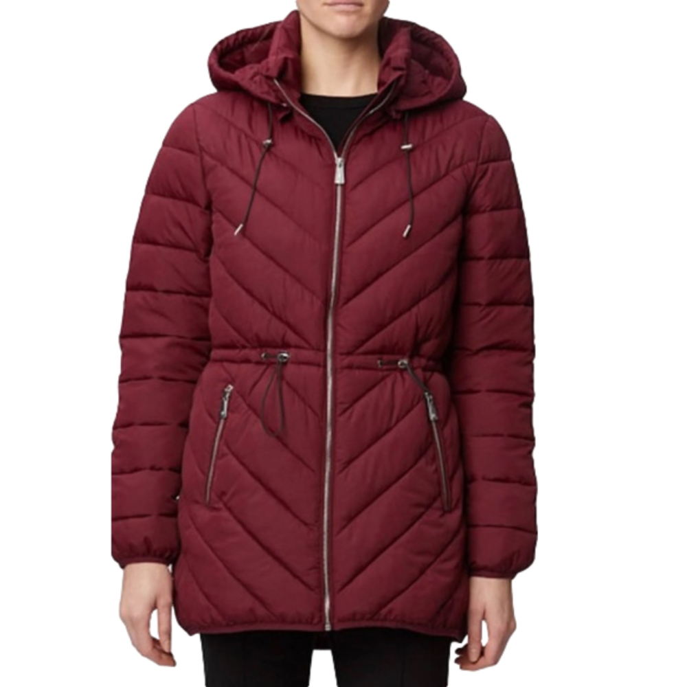 RAINFOREST WOMENS CHEVRON QUILTED THERMOLUXE ANORAK HOODED JACKET size M